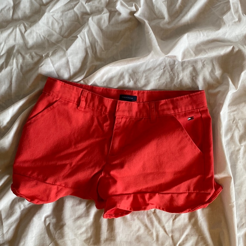 Tommy Hilfiger red jean shorts
